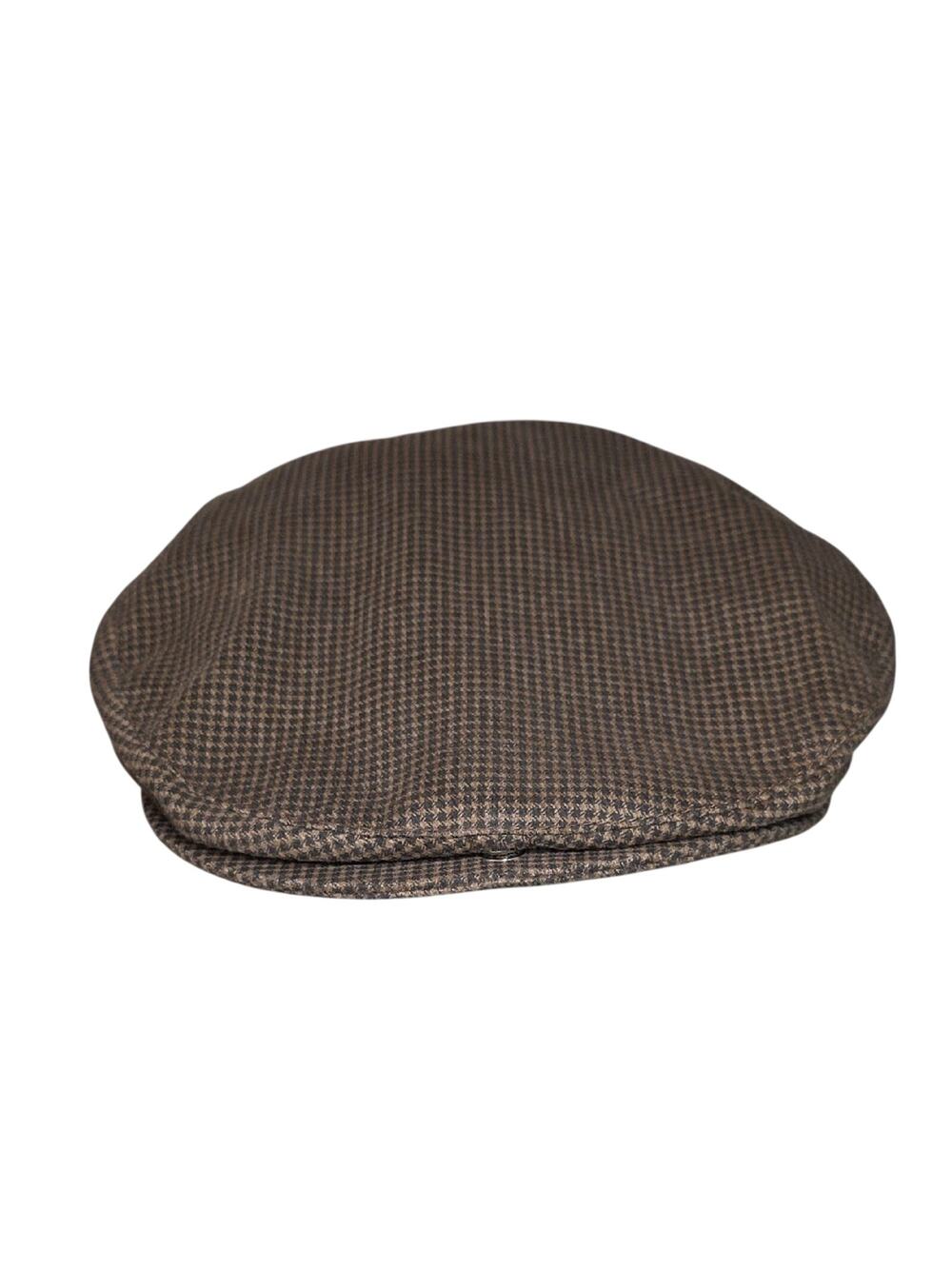 King Cobra Vintage Brown Houndstooth Newsboy Flat Cap Peaky Blinders Mens L/XL